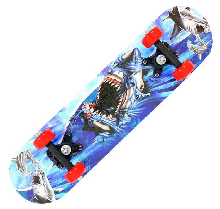 60CM Skateboard Beginner Cartoon Skateboard Maple Wood Deck Skate Board Outdoor Long Board Double Rocker Skateboard