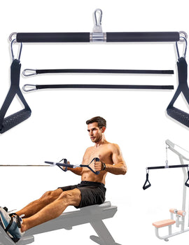 Back Strength Rowing Training Handle Set for Cable Machine Rotating LAT Pulldown Straight Bar TPE Grip Muscle Workout Equipment