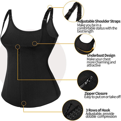 Neoprene Waist Trainer Corset Slimming Vest Sweat Sauna Suit Tank Top Curves Body Shaper for Weight Loss Shapewear