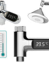 LED Display Household Water Shower Thermometer 5-85℃ Flow Self-powered Water Thermometer Monitoring Baby Care Energy Smart Meter