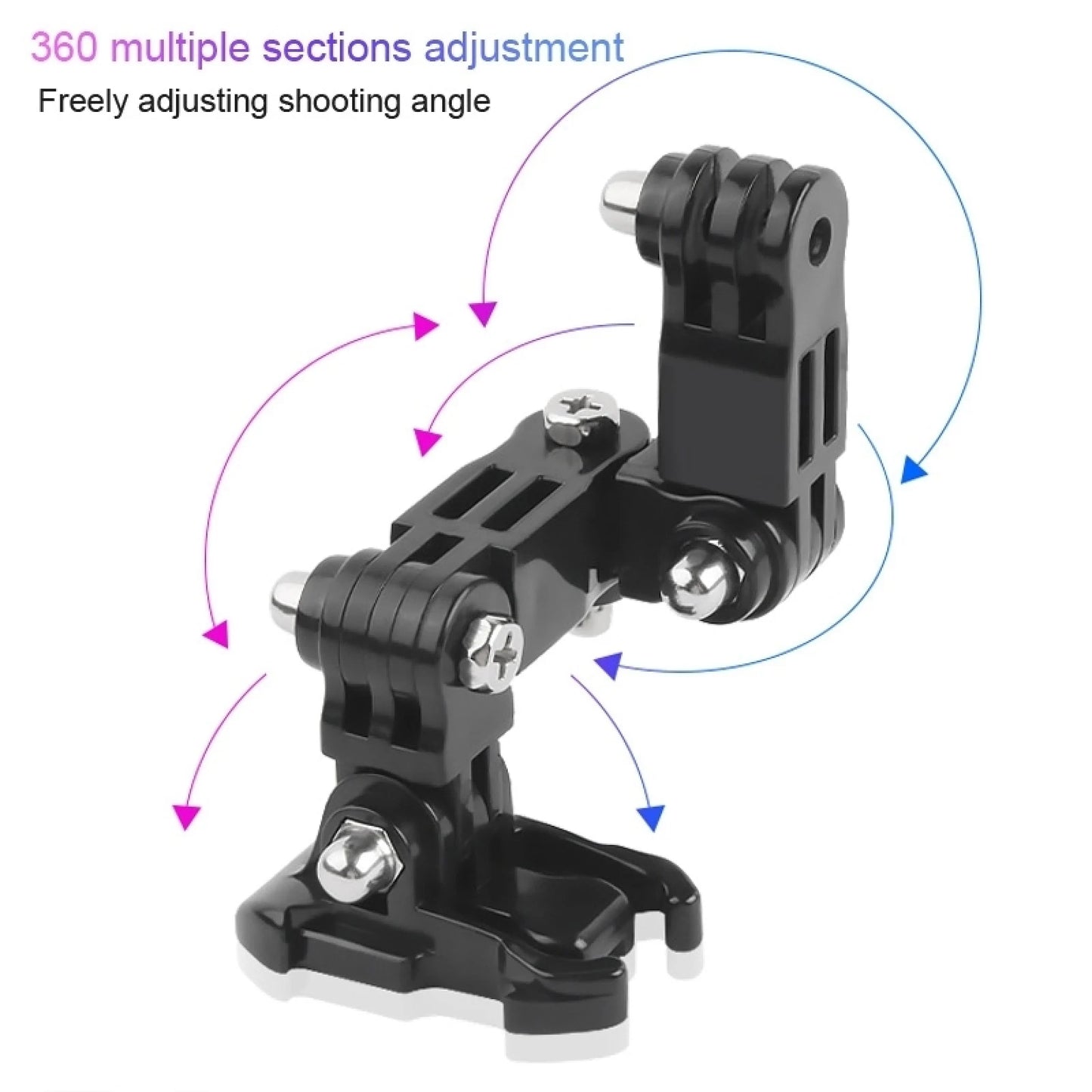 Cycling Helmet Adhesive Multi-Joint Arm Fixed Mount Set for DJI Osmo Action/ GoPro HERO10 9 8 Black 7 6 5 4 3 2 1, Xiaoyi