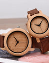 Bamboo Wooden Quartz Wristwatch for Lover Nylon Strap Couple Customize Watches