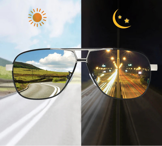 Vintage Aviation Photochromic Polarized UV400 Anti-Glare Driving Sunglasses for Men Women