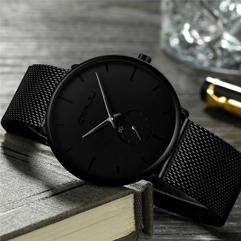 Fashion Blue Men Watch Top Luxury Brand Minimalist Ultra-thin Quartz Watch Casual Waterproof Clock Relogio Masculino