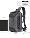Multi functional Men's Oxford Crossbody Bag Anti-theft Shoulder Bags Short Trip Messenger USB Charging Chest Bag Pack