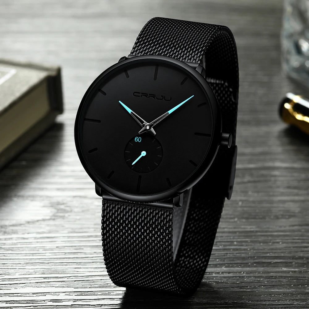 Fashion Blue Men Watch Top Luxury Brand Minimalist Ultra-thin Quartz Watch Casual Waterproof Clock Relogio Masculino