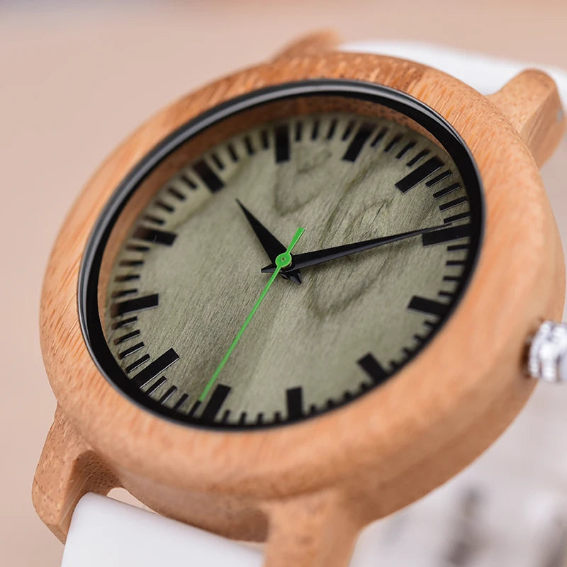 Wooden Watch Simple Casual Silicone Strap Quartz Wrist watch