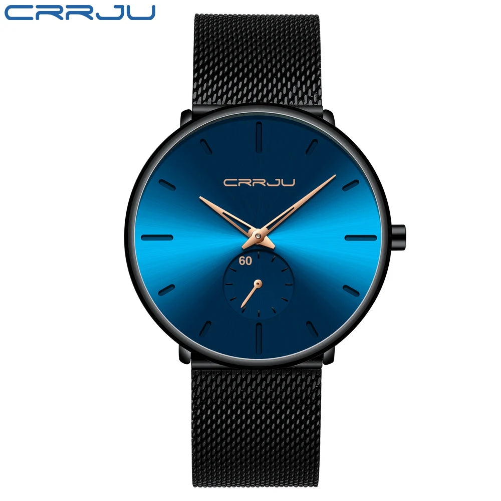 Fashion Blue Men Watch Top Luxury Brand Minimalist Ultra-thin Quartz Watch Casual Waterproof Clock Relogio Masculino