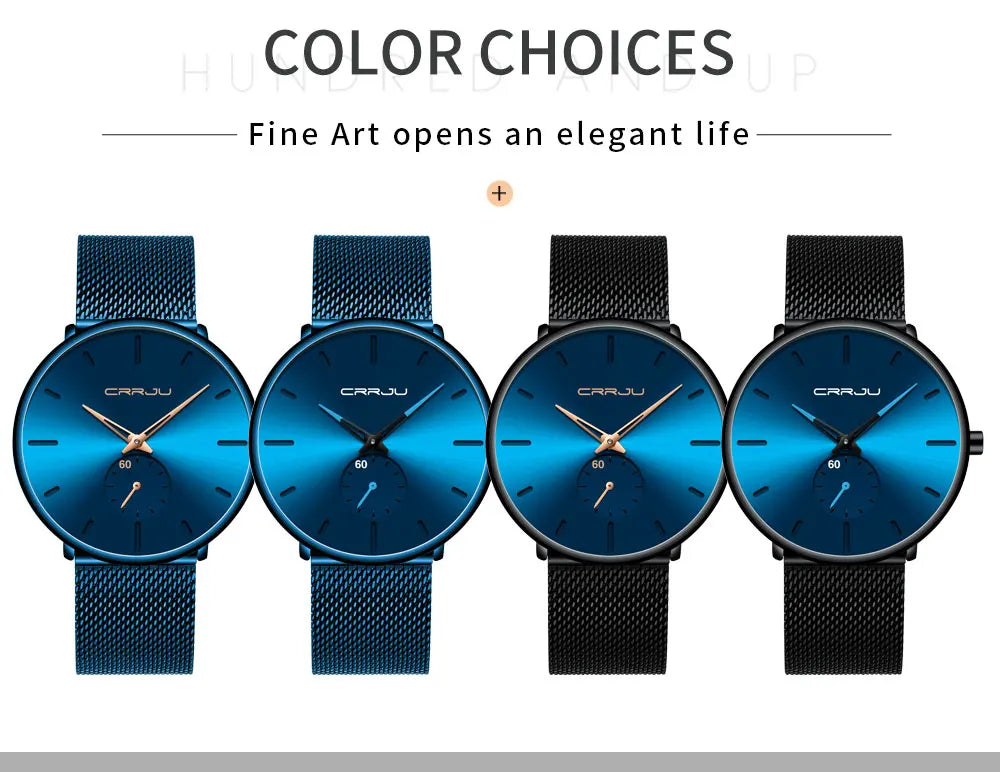 Fashion Blue Men Watch Top Luxury Brand Minimalist Ultra-thin Quartz Watch Casual Waterproof Clock Relogio Masculino