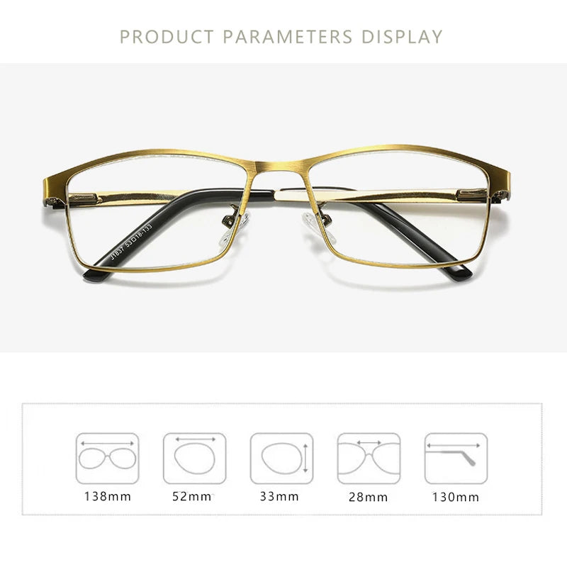 High Quality Men Business Reading Glasses Titanium alloy Vintage Anti-Blu-ray HD Computer Goggles For Men +1.0 +1.5 +2.5