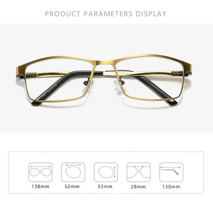 High Quality Men Business Reading Glasses Titanium alloy Vintage Anti-Blu-ray HD Computer Goggles For Men +1.0 +1.5 +2.5