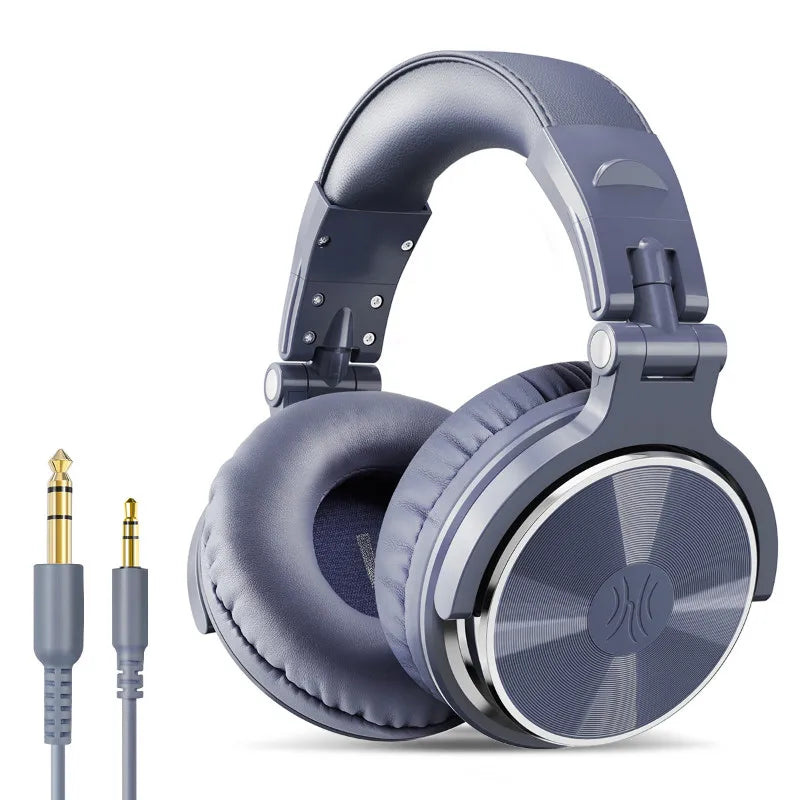 Wired HiFi Headphones Professional Studio DJ Headphones With Mic Over Ear Hi-Res Headset Monitoring For AMP Guitar Phone