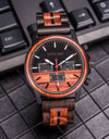 Wood Quartz Stop Watch Timer Luxury Chronograph Wristwatch Auto Date
