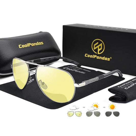 Aviation Photochromic Polarized Night Vision UV400 Driving Sunglasses for Men Women