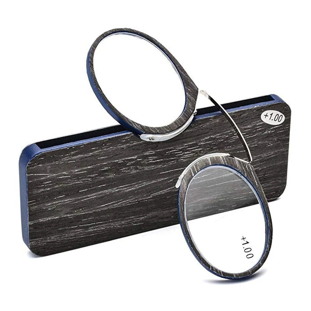 Pince-Nez Nose Clip Reading Glasses Magnifier Glasses Men Magnifying Portable Legless Glasses TR90 Portable with Box