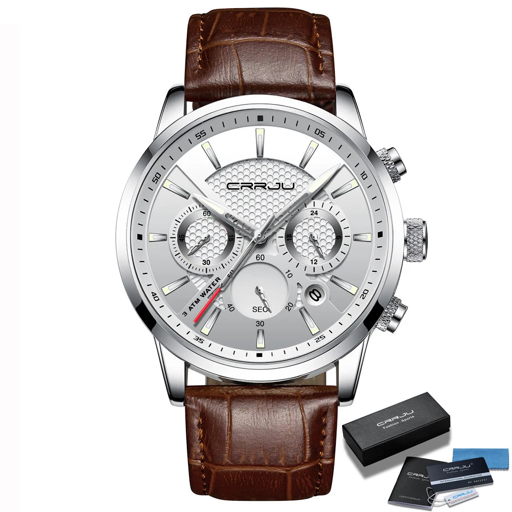 Fashion Sport Quartz Watches Men Luxury Business Leather Watch Waterproof Wristwatches Male Clock Relogio Masculino