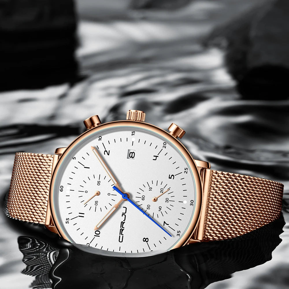 Mens Watch Top Luxury Brand Men Stainless Steel WristWatch Men's Military waterproof Date Quartz watches relogio masculino