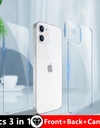 3in1 Front+Back+Lens Full Cover Protective Tempered Glass For iPhone 15 11 12 14 13 Pro Max Clear Screen Protector Glass Film