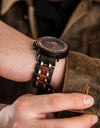 Classic Watches for Wrist watch Quartz Stopwatch Ebony Wood Auto Date Metal Stainless Steel