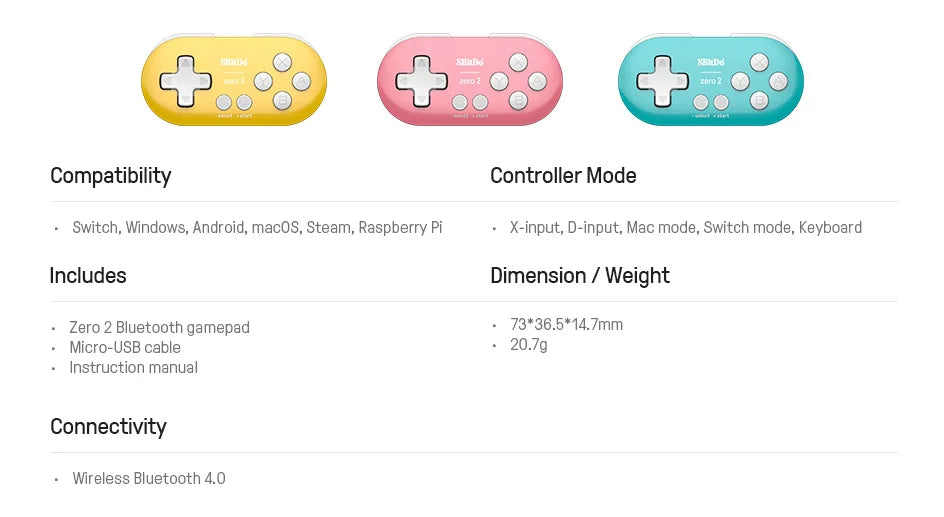 Mini Bluetooth Gaming Controller for Nintendo Switch PC Android and iOS