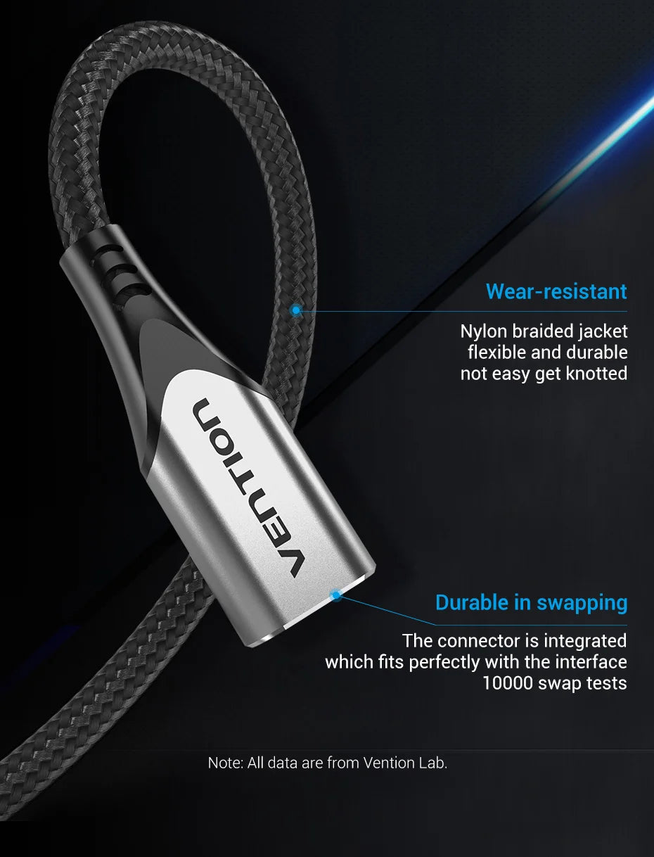 Type C 3.1 Extension Cable 5Gbps Data Cable 4k Type C to C PD 60W Fast Charging Cable for MacBook Laptop Huawei