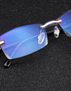 Reading Glasses Men Anti Blue Rays Presbyopia Eyeglasses Women Vintage Rimless Eyewear Diopter +1.0 1.5 2.0 2.5 3.0 3.5 4