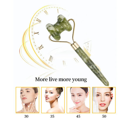 1Pc 3 Style Jade Stone Roller Eyes Nose Face Arms Neck Massage Roller Face Slimming Body Head Neck Massage Tools