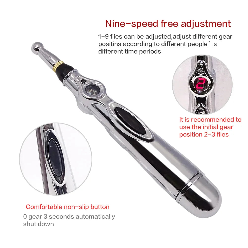 Electronic Acupuncture Massage Pen Smart Pulse Meridian Energy Pen Pain Relief for Back Neck Face Beauty Roller