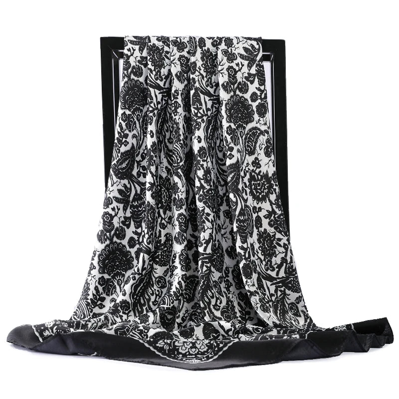 Scarves For Women Print Silk Satin Head Scarf Female Luxury Brand Square Shawl Large Hijab Scarfs