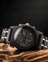 Wooden Stop Watches in Wristwatch Chronograph Auto Date Luminous Hands