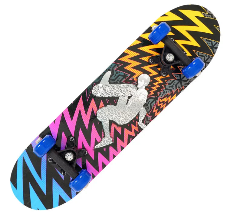 60CM Skateboard Beginner Cartoon Skateboard Maple Wood Deck Skate Board Outdoor Long Board Double Rocker Skateboard