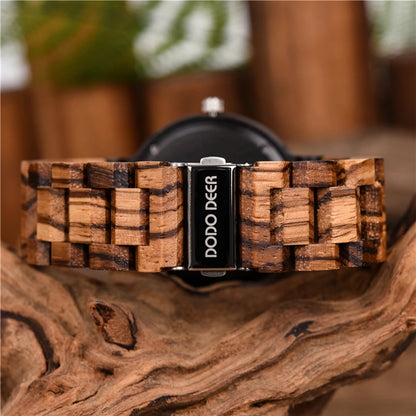 Calendar Zebra Wooden Watches Men Luxury Brand Quartz Wristwatch Man Show Date Colorful Strap