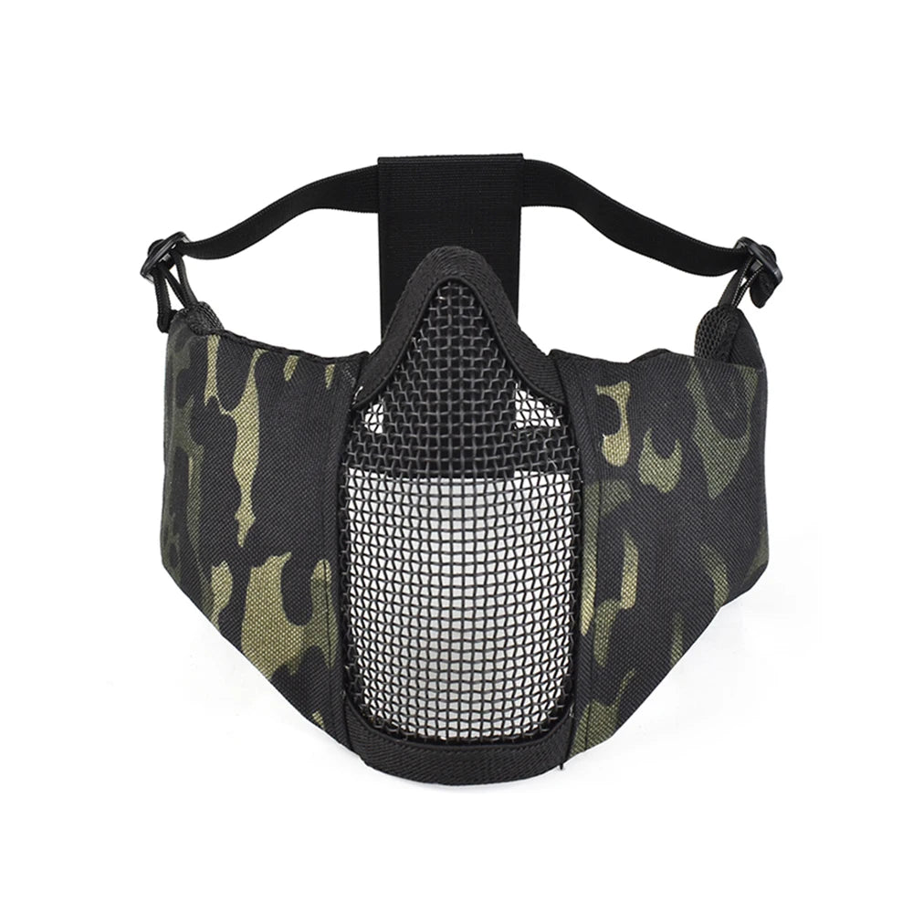 Airsoft Face Mask With Ear Mesh Face Breathable Mouth Mask Tactical Paintball Softair Protective Mask Shooting Hunting Equipment