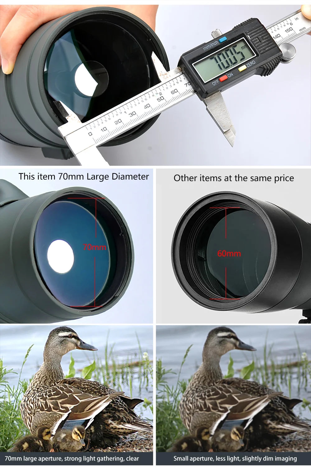 Professional Spotting Scope, Monocular Telescope,  Waterproof Telescope, Hunting Bird Watching Target, MC25-75x70 Zoom