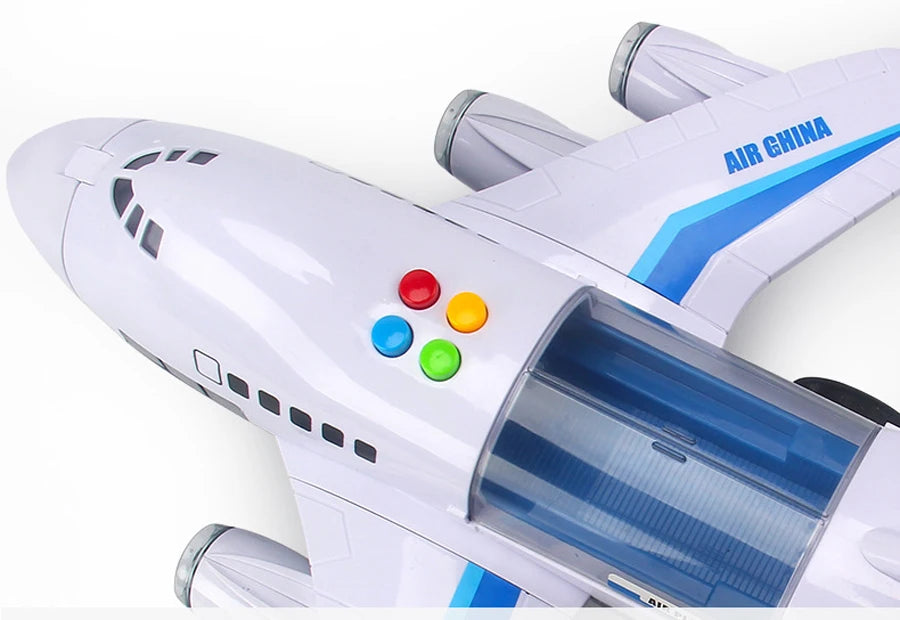 Simulation Track Inertia Passenger Airplane Toy with Lights & Music