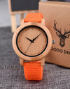 Watches Top Brand Luxury Quartz Leather Silicone Strap Bamboo Wristwatch