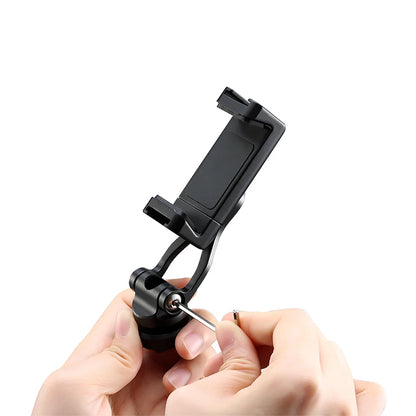 Black Adjustable Metal Phone Mount DSLR Monitor Adapter Cold Shoe Smartphone Holder for LED Light Microphone