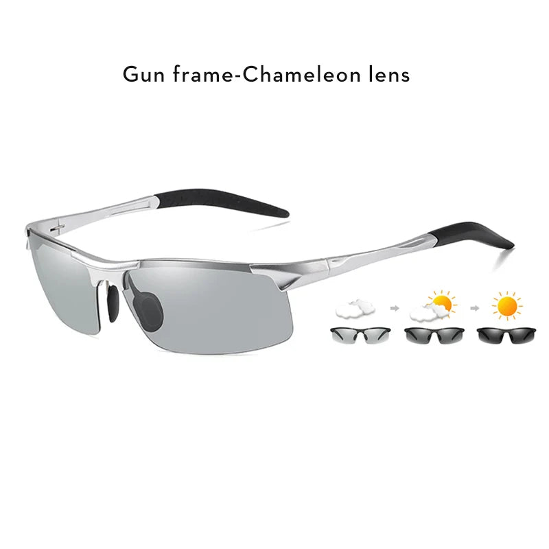 Aluminum Photochromic Polarized UV400 Anti-Glare Driving Sunglasses for Men Women