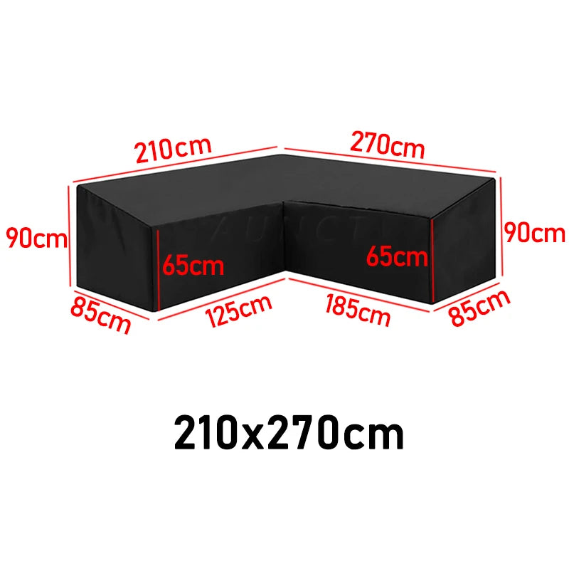 15 sizes Corner Outdoor Sofa Cover Garden Rattan Corner Furniture Cover V Shape L ShapeWaterproof Sofa Protect Set Dust Covers