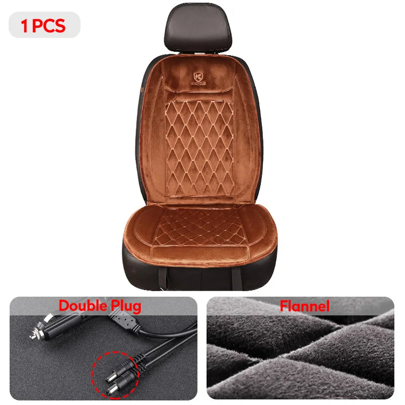 Heated Car Seat Cover 12-24V Universal Car Seat Heater 30'S Fast Heating Pad Thicken Car Heated Seat Cushion Warm Seat Protector
