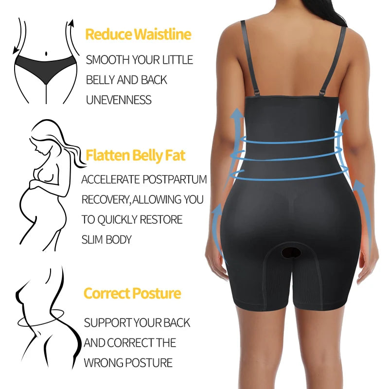 Women Full Body Shaper Bodysuit – Tummy Control & Thigh Slimming Shapewear