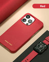 for Magsafe Case for iPhone 13 Pro Max 13 Mini 13Pro Natural Cowhide Lychee Leather Magnetic Luxury Metal Frame Phone Back Cover