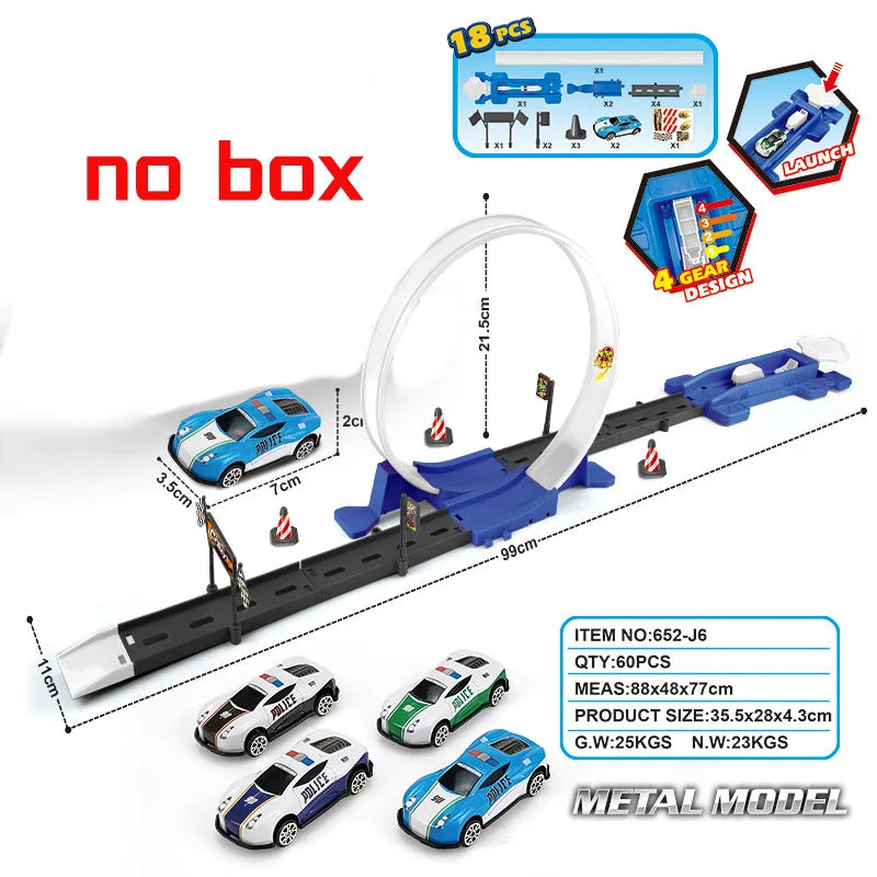 Stunt Speed Double Car Wheels Model Toys For  Racing Track Diy Assembled Rail Kits Educational Interactive Boy  Toy