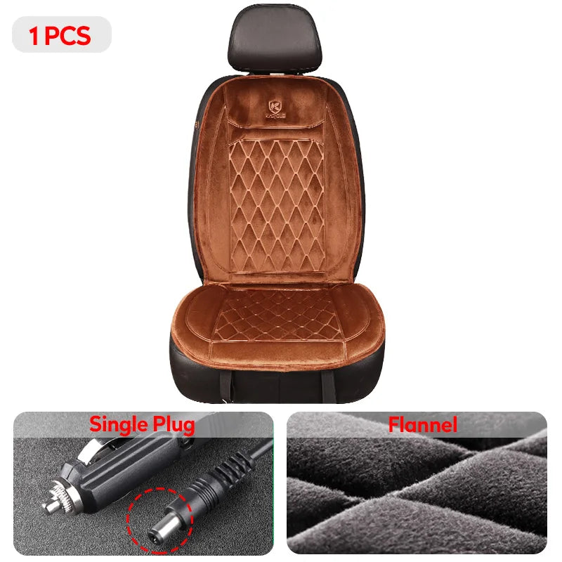 Heated Car Seat Cover 12-24V Universal Car Seat Heater 30'S Fast Heating Pad Thicken Car Heated Seat Cushion Warm Seat Protector