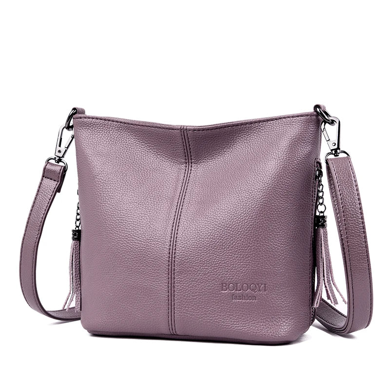 Soft Leather Purse Fashion Women Shoulder Messenger Bag Trend Designer Tassel Bag Luxury Ladies Handbag