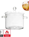 Transparent Glass Soup Pot Household Kitchen Vegetable Salad Bowl Thicken Flame Explosion-Proof Cook Saucepan Cookware