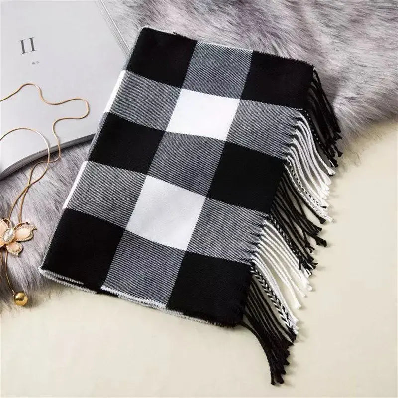 Classic lattice men soft shawl plaid scarves shawl wraps shawl neckerchief headband muffler
