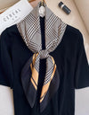 Women Scarf Silk Feeling Hair Neck Square Brand Office bandanna muffler Waiter Flight Attendants Handkerchief Rings wrap