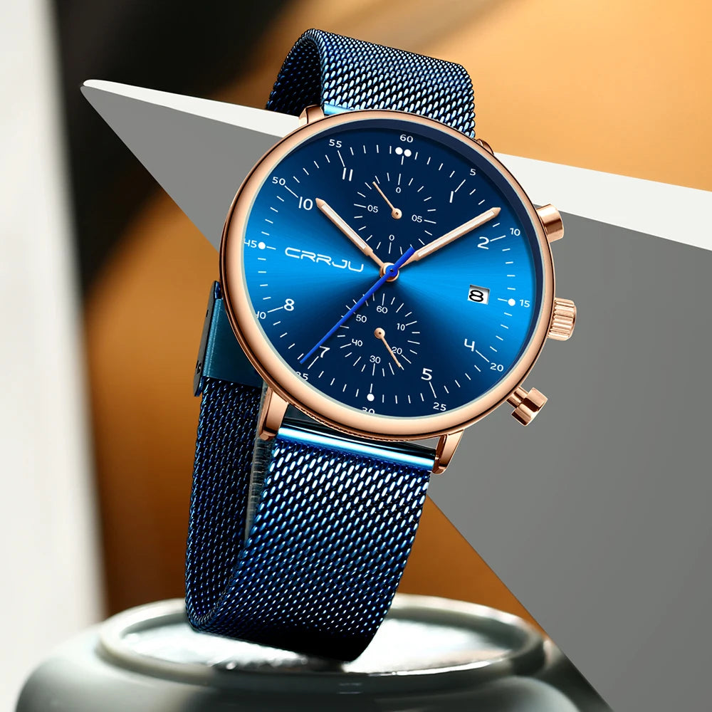 Mens Watch Top Luxury Brand Men Stainless Steel WristWatch Men's Military waterproof Date Quartz watches relogio masculino
