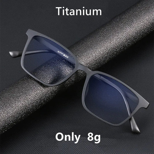 Ultralight Comfortable TR90 Eyewear Women Pure Titanium Retro Square Optical Prescription Eyeglasses Frame Men Y9822